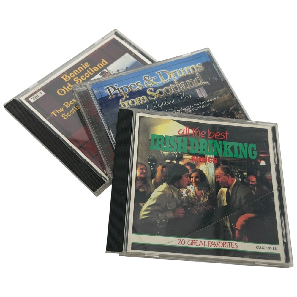 Irish Drinking Songs and Scottish Pipes & Drums 3 CD Lot Celtic Folk Music